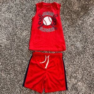 Carters Brand 2 Piece Baseball Shorts & Tank Top Outfit Size 3T Great Condition